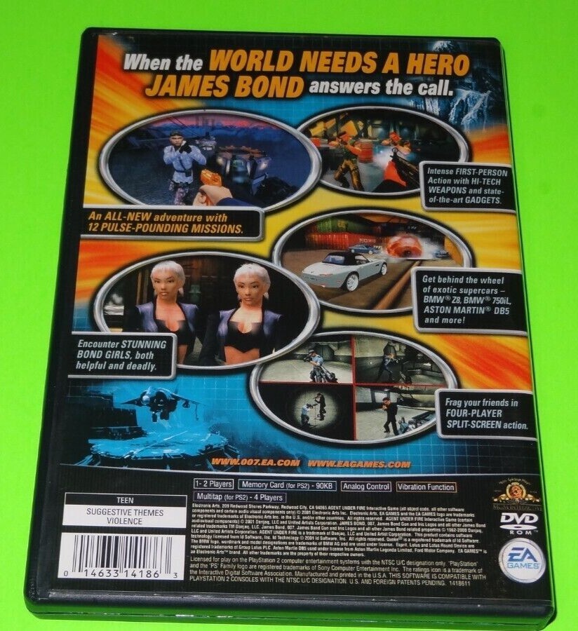 James Bond 007 Agent Under Fire PS2 PlayStation 2 + Reg Card