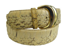 The Ritz Collection Genuine Snake Skin Ivory M/L Fits up to 34"
