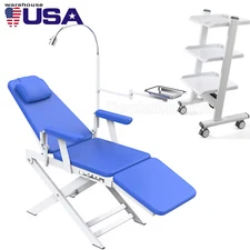 Dental Rechargeable LED Light Folding Chair Lamp Medical / 3-Layer Tool Cart UPS