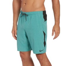 Nike Contend Volley Swim Trunk 9" Inseam Shorts Lined Teal NESSA482 Mens Small S