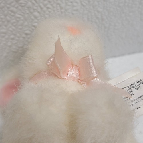 Vintage 1990 North American Bear Co. Inkie Dinkies Bunny Plush White Pink Bow - Picture 8 of 13