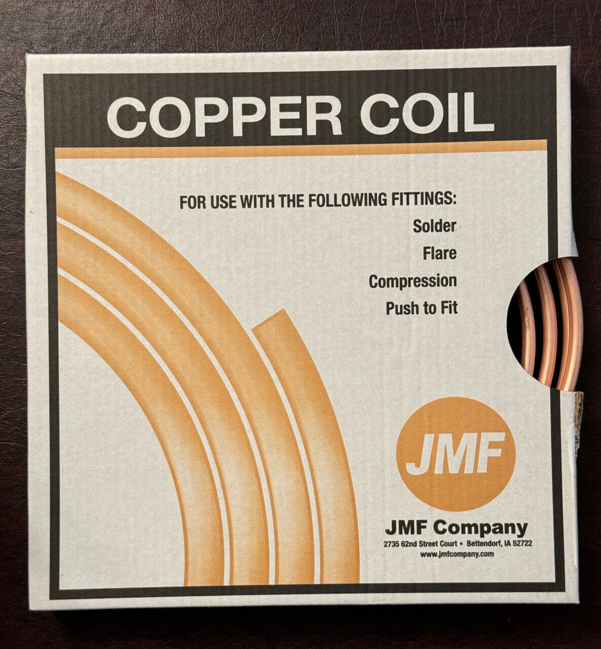JMF Company 6363204759806 10' Copper Coil Refrigeration Tubing 1/4" OD / 1/8" ID