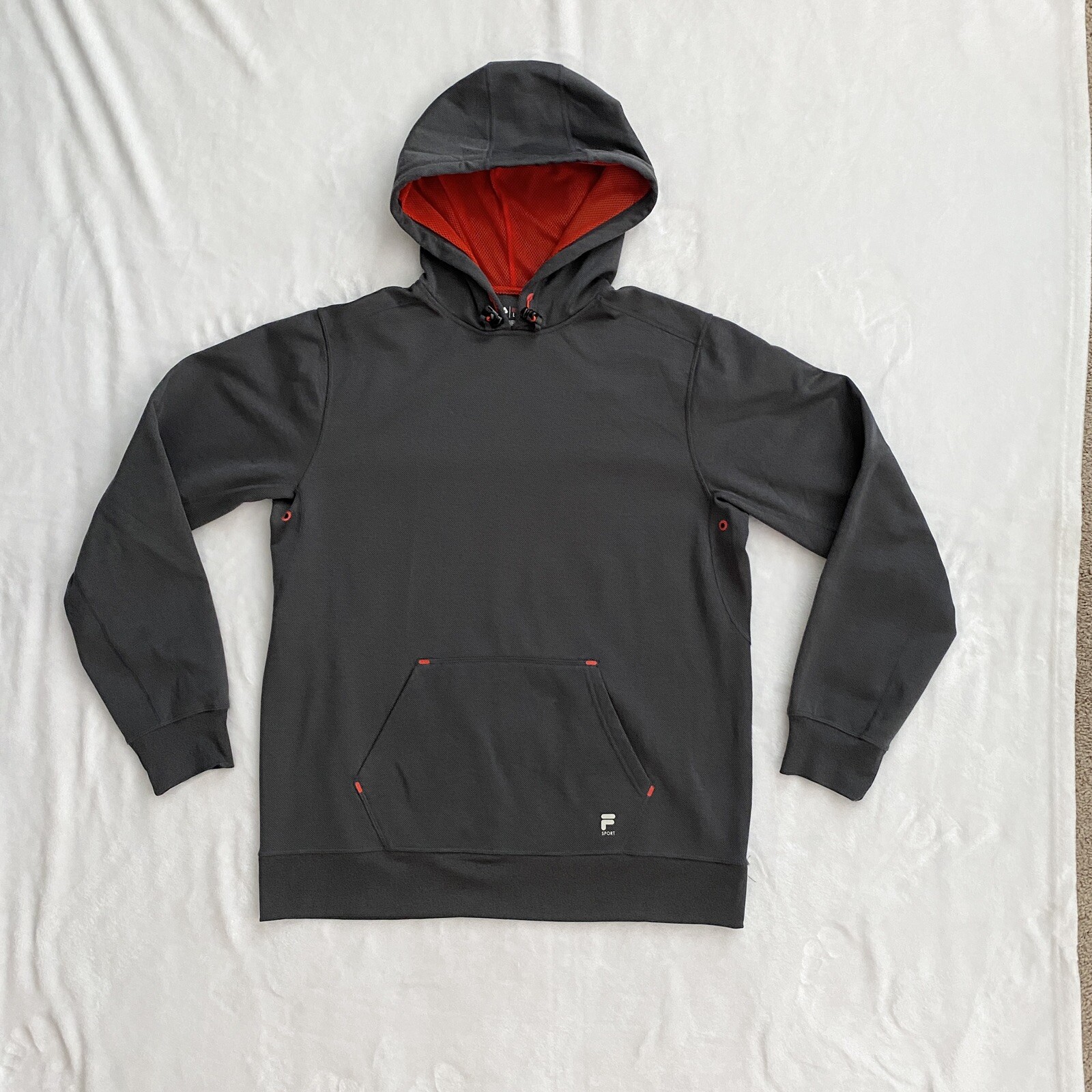 Felpa con cappuccio uomo Fila Sport Live In Motion taglia large grigio pullover