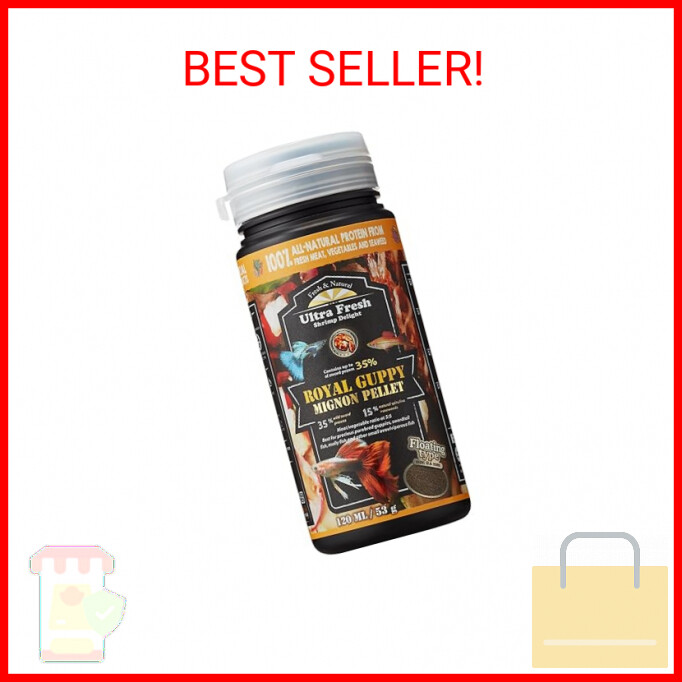 Ultra Fresh Royal Guppy Mignon Pellet, All Natural Guppy Food, Sword Prawns, Spi