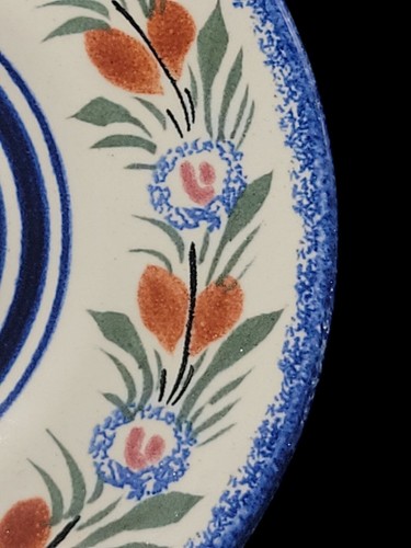 Henriot Quimper France Lunch Plate 5" Antique Blue Red White Handmade Collectors - Picture 11 of 16