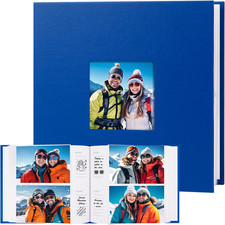 4X6 Photo Album Holds 240 Photos Writing Space, PU Leather, Blue