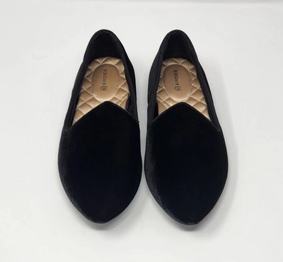 BIRDIES The Heron Black Velvet Slip-On Loafers Women s 7.5 Comfort Cushioned