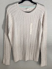 Sonoma Cream Cable Crewneck Sweater