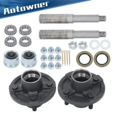 2Pack Trailer Idler Hub Kits 4 on 4" Bolt & 1" Round BT8 Spindle For 2000LB Axle