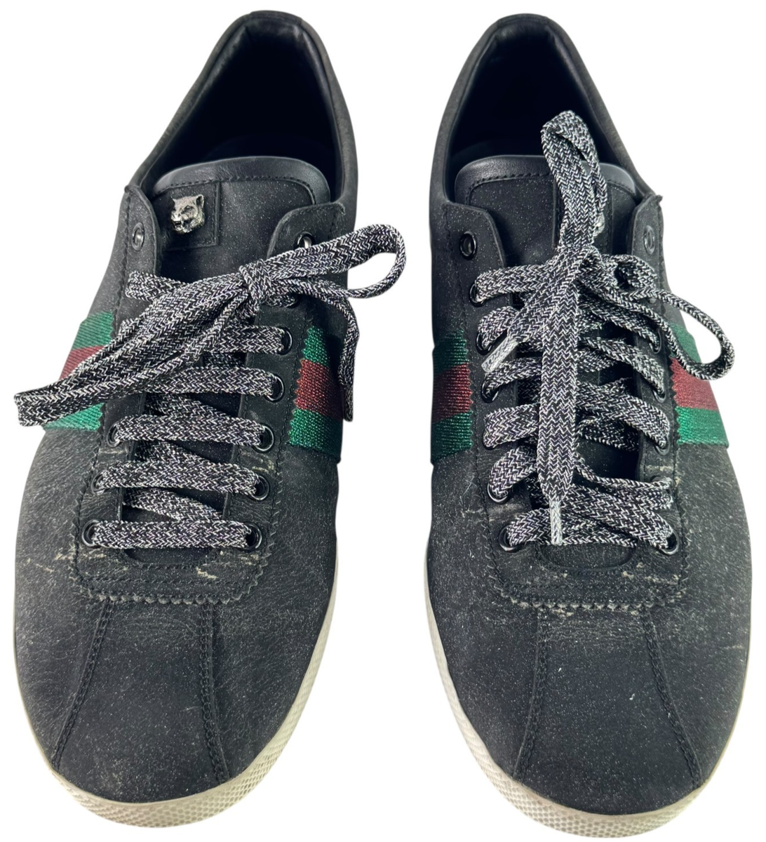GUCCI バンビスニーカー　EU24 GUCCI Bambi Web Black Glitter Textile Men's Sneakers Made in Italy