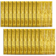 20 Pack Foil Curtain Backdrop Gold Metallic Tinsel Foil Fringe Curtains Photo...