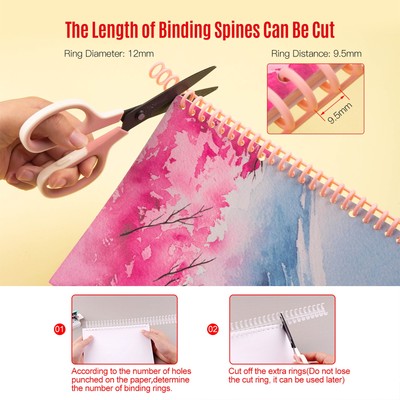 Premium Plastic Binding Combs 10PCS 30-Ring Spines Cuttable for Notes/Albums