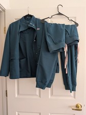 Women's FIGS Caribbean Blue Scrub Set 5 Pieces Sz. XS