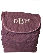 Thirty-One Quilted Backpack /Crossbody , Plum With Monogram DMB
