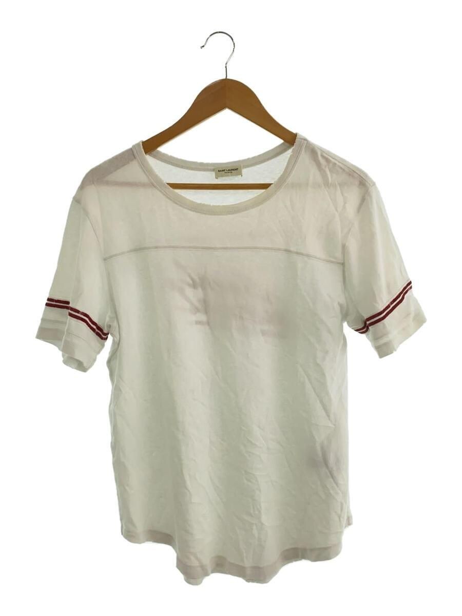 MAGLIETTA SAINT LAURENT 20AW 50S FIRMA DECORATA TSHIRT S COTONE bianca usata