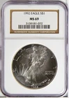 1992 American Eagle Silver Dollar $1 MS69 NGC