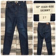 Madewell 10" High Rise Skinny Jeans Womens 27 Blue Denim Stretch Inseam 28 