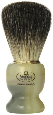 Omega 63171 Stripey 100% Pure Badger Shaving Brush with Stand - Image 1 of 3