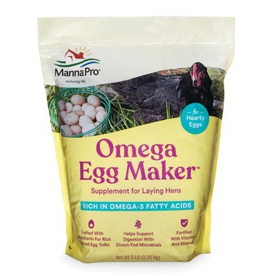 Manna Pro Omega Egg Maker, Chicken Feed 5 Pound (Pack of 1), Standard