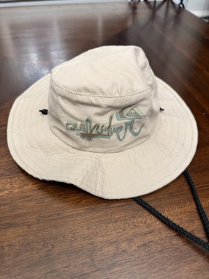 Quiksilver Boonie Bucket Hat Tan Graphic Print Adjustable Chin Strap Taiwan