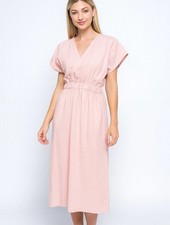 Sweet Violet Swiss Dot Pink Maxi Dress Sheer Beach Coastal Preppy Modest L Boho