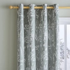 Dunelm Blue Green Meadow Jacquard Lilypad Lined Eyelet Curtains 228x137cm 90x54"