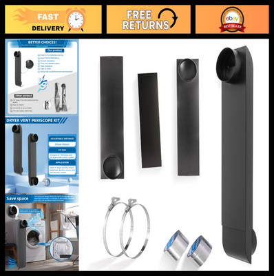 Slim 4'' Telescoping Dryer Vent Kit - Flat Duct for Tight Spaces, Includes Foil T