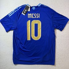2024 Adidas 3 STAR Argentina Away Lionel Messi Soccer Jersey World Cup Size XL