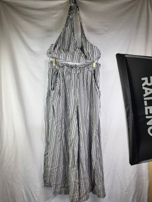 American Eagle 2pc  striped  Halter/ Pant  womens Med Nautical/Coastal