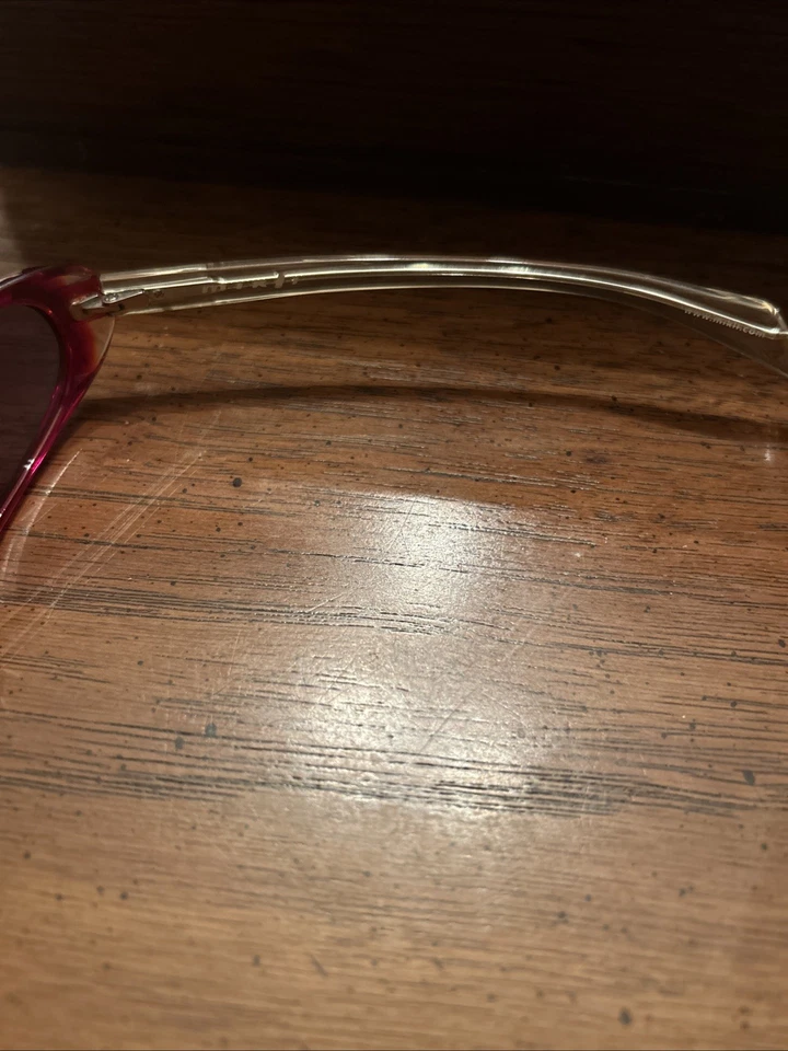 Vintage Mikli by Alain Mikli Red/Clear Oval Sunglasses M0418 Col04 - Image 2 of 4