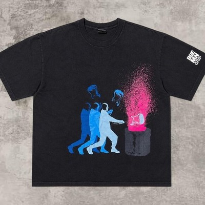Blue Man Group Giant Tag Black Promo Tee Shirt US L Vintage 1990s Band Tee Grail