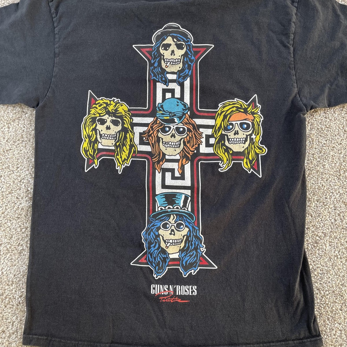 Guns N' Roses Primitive Shirt Mens Medium Black Cross Skull Band