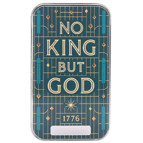 1oz Silver No King But God Colorized .999 Silver Bullion Bar #A659
