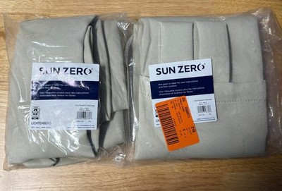 Sun Zero Kenneth Energy Saving Curtain Panel 40''×63'' Pearl, New Open Box