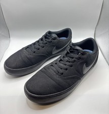 Nike SB Check Solarsoft Canvas Trainers Sneakers Triple Black UK Size 8 Men’s