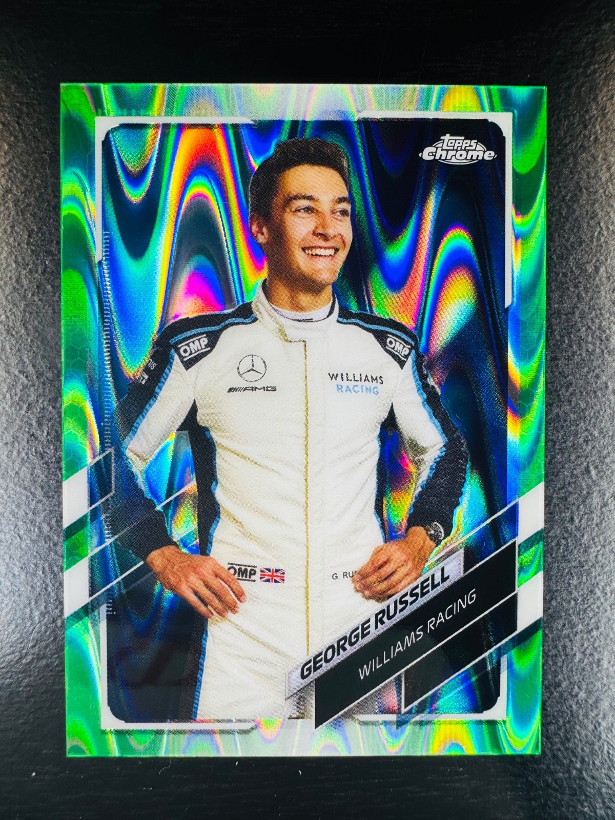 2021 George Russell Green Raywave 20/99 Refractor Topps Chrome #19 F1 Formula 1