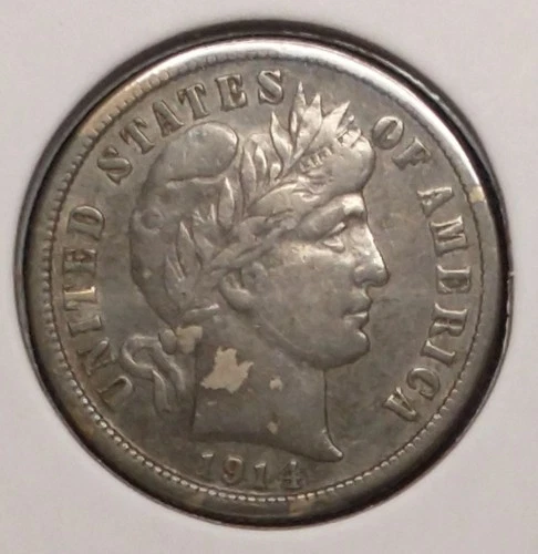 1914-S BARBER DIME -- nice Very Fine (VF) -- toned