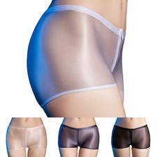 Nylon Women's Underwear with Glossy and Sheer Finish and Crothless Design
