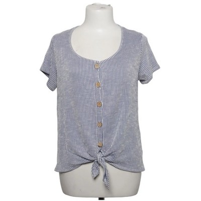 W5, Kurzarmhemd, Größe: L, Blau/Weiß, Elasthan/Polyester/Viskose, Streifen #uXY