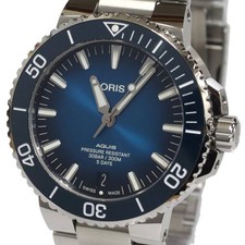 Used Oris Aquis Date Caliber 400 01 7763 4135-07 8 24 09PEB Blue Dial
