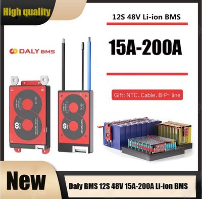 Daly BMS 12S 48V 15A-200A Li-ion Battery Banlance BMS Common Port Board lot SUK