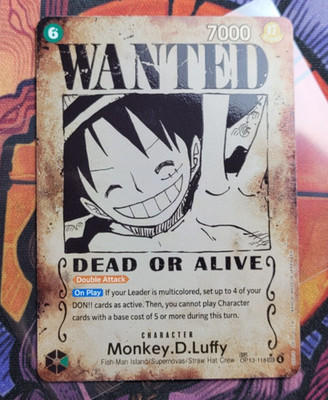 Monkey D Luffy OP13-118 SP Wanted Poster Manga One Piece Card
