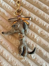 GUCCI Guccioli Bag Charm Key ring Dorothy Greyhound Dog GG Supreme Brown Beige