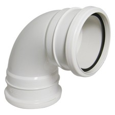 White Soil Pipe and Ring Seal Fittings, Elbow, Tee, Branch Pushfit UPVC 110mm