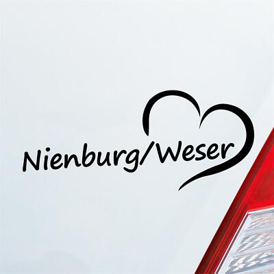 Auto Aufkleber Nienburg Weser Herz Puls Herzschlag Sticker Heckscheibenaufkleber