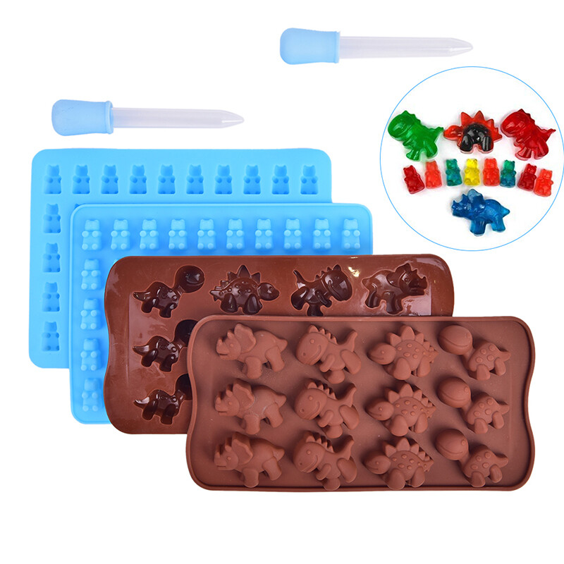 Silicone Gummy Bear Chocolate Jelly Mold With Dropper Candy Maker Ice