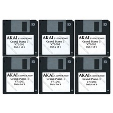 Akai S1000 / S3000 Set of Six Floppy Disks Grand Piano 1 V71001