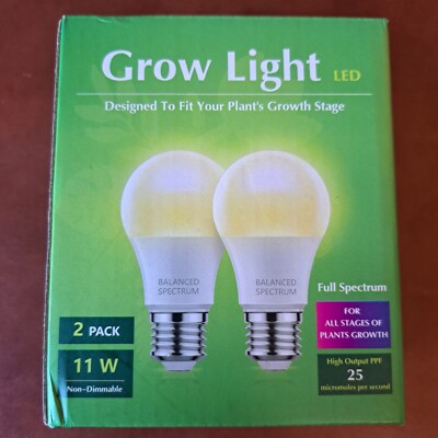   Briignite Full Spectrum LED Grow Light Bulbs   11W, 2-Pack, Brand New
