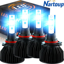 9005 9006 Led Headlights Kit Combo Bulbs 8000k High Low Beam Ice Blue Bright