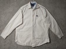 Tommy Hilfiger Shirt Adult Medium White Tommy Jeans Button Up Long Sleeve Men